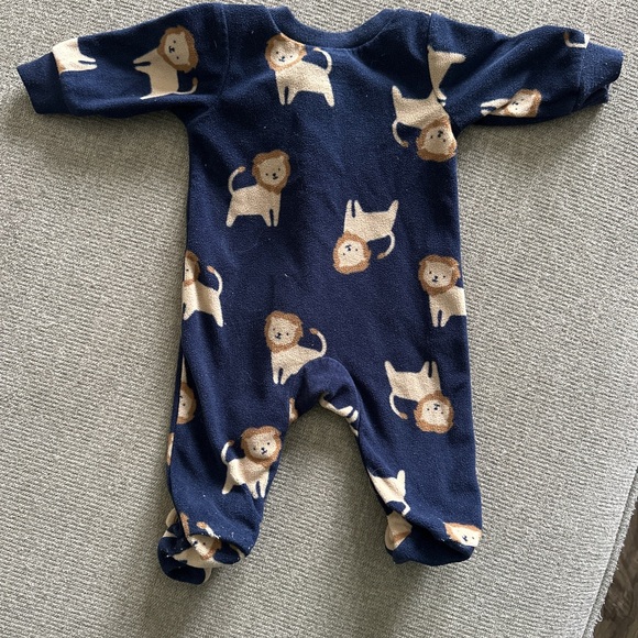 Bundle - Carter's Gray, Navy, and Light Blue Animal Print Footies - Picture 3 of 7